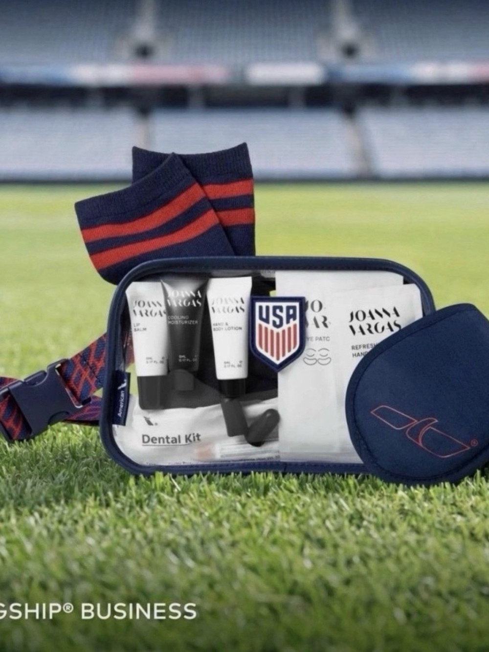 NWT American Airlines x FIFA World Cup US Soccer Clear Fancy Pack & Amenity Kit